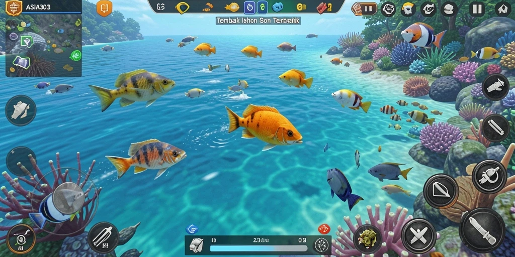 Gameplay seru dalam ASIA303 saat menembak ikan.