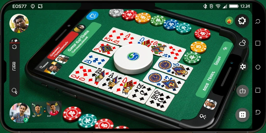 Screenshot gameplay menunjukkan suasana seru dalam permainan Gaple.