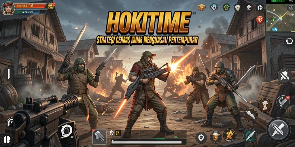 Screenshot HOKITIME menampilkan aksi pertempuran strategi yang seru.