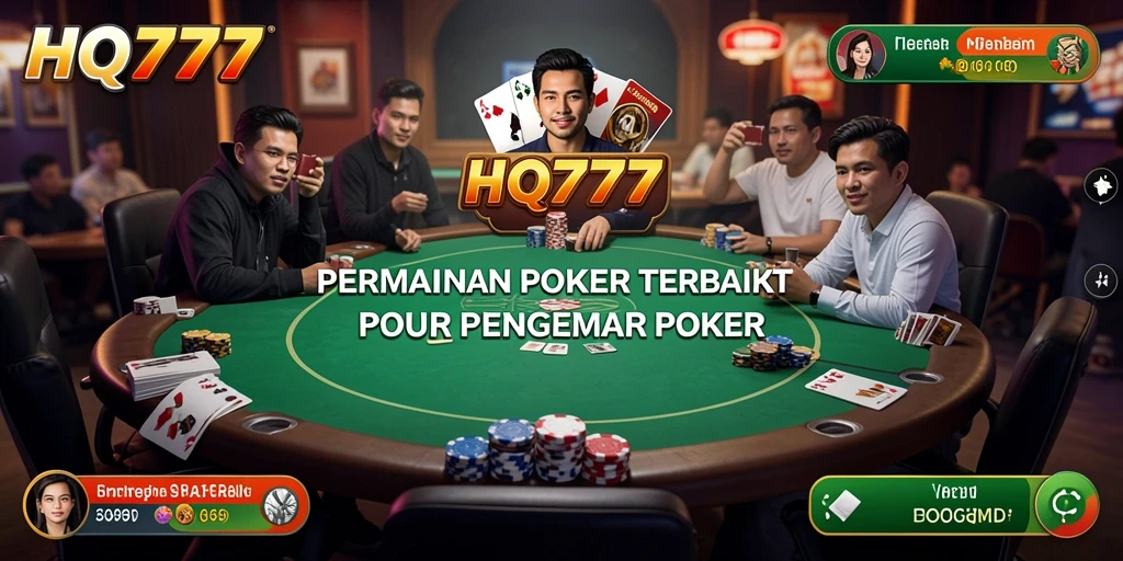Tampilan screenshot gameplay seru dari permainan poker HQ777.
