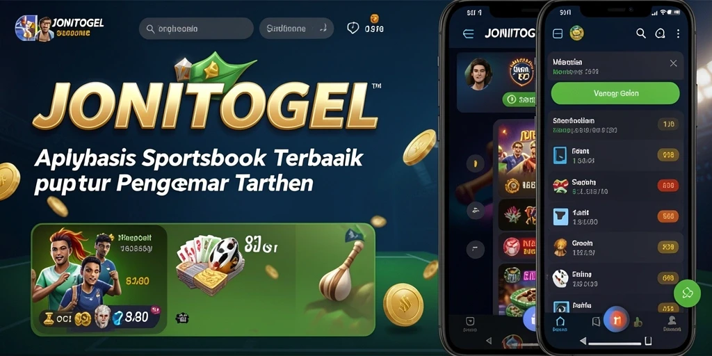 Tampilan utama aplikasi JONITOGEL dengan berbagai pilihan taruhan olahraga.