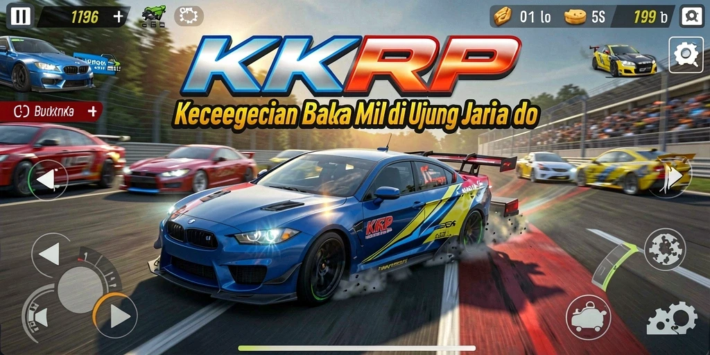 Tampilan gameplay balap yang mendebarkan dari KKRP.
