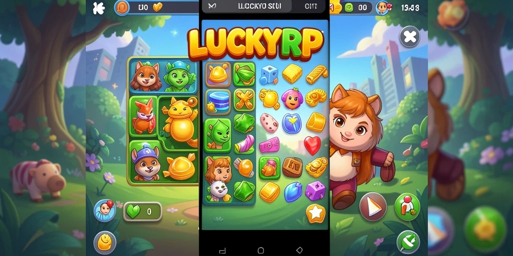 Tampilan gameplay <strong>LUCKYRP</strong> yang menarik dan penuh tantangan Match-3.