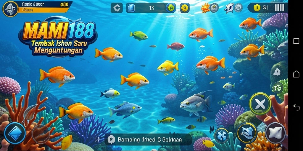 Gameplay seru MAMI188 dengan berbagai ikan yang menunggu untuk ditembak.