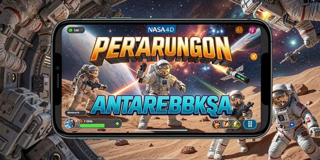 Tampilan seru gameplay NASA4D dengan pesawat luar angkasa beraksi.
