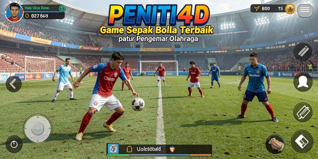 Gameplay seru dengan aksi sepak bola yang mendebarkan.