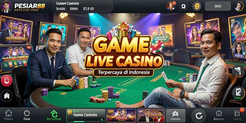 Tampilan menawan dari gameplay Live Casino di PESIAR88.