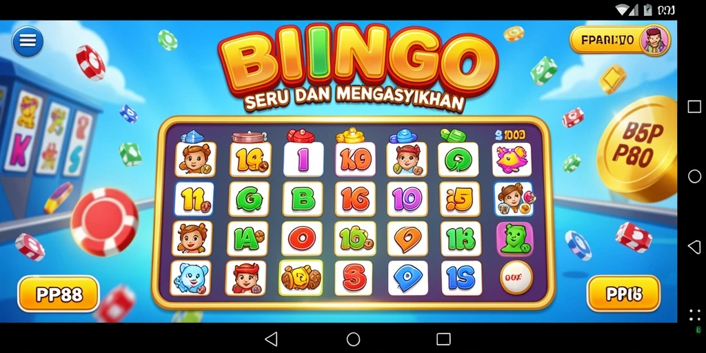Tampilan gameplay Bingo PP88 yang penuh warna dan interaktif.