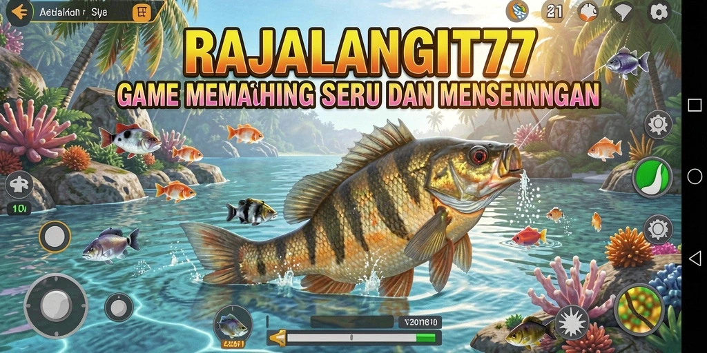 Tampilan menarik dari gameplay memancing di RAJALANGIT77.