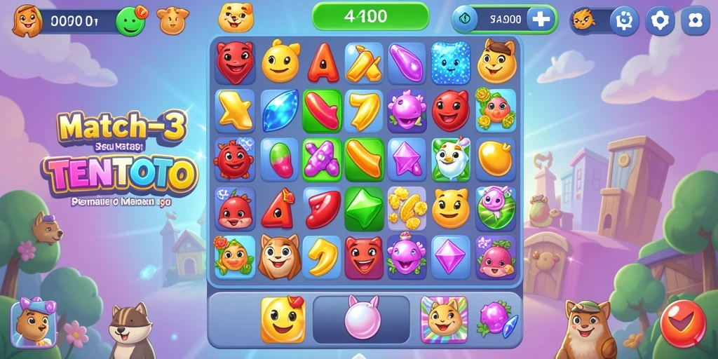 Gameplay seru dari TENTOTO menantang pemain mencocokkan item.
