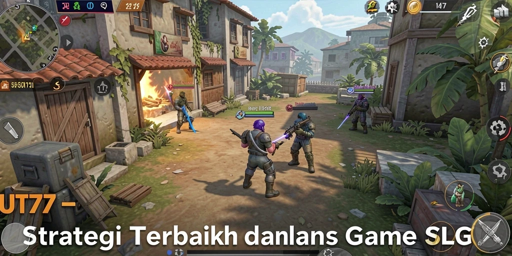 Tangkapan layar utama UT77 menampilkan pertempuran strategis yang mendebarkan.