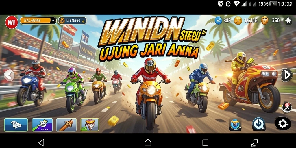 Tampilan gameplay balapan seru di WINIDN dengan grafik mengesankan.