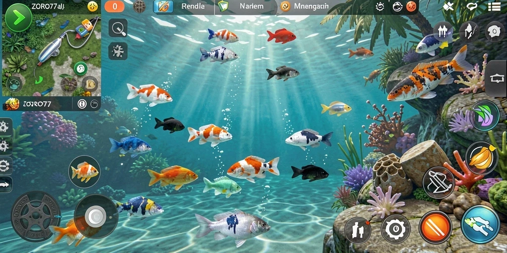 Tampilan menarik dari gameplay <strong>ZORO77</strong> dengan aksi memancing seru.